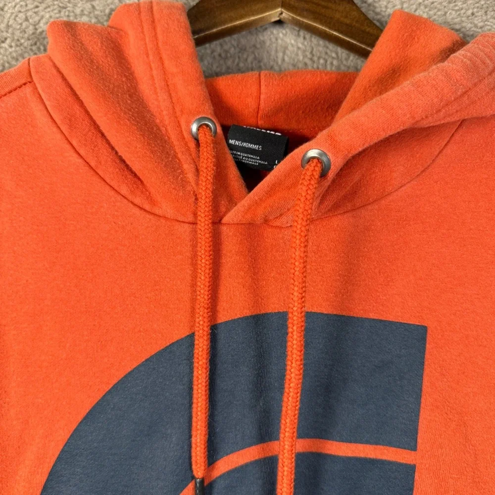 The North Face Hoodie Mens Large Orange Vertical Logo Pullover Sweatshirt